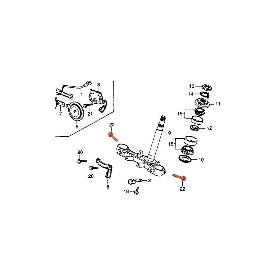 Fourche - Vis - M10 x35 - (x1) - Te inferieur 95701-100-35