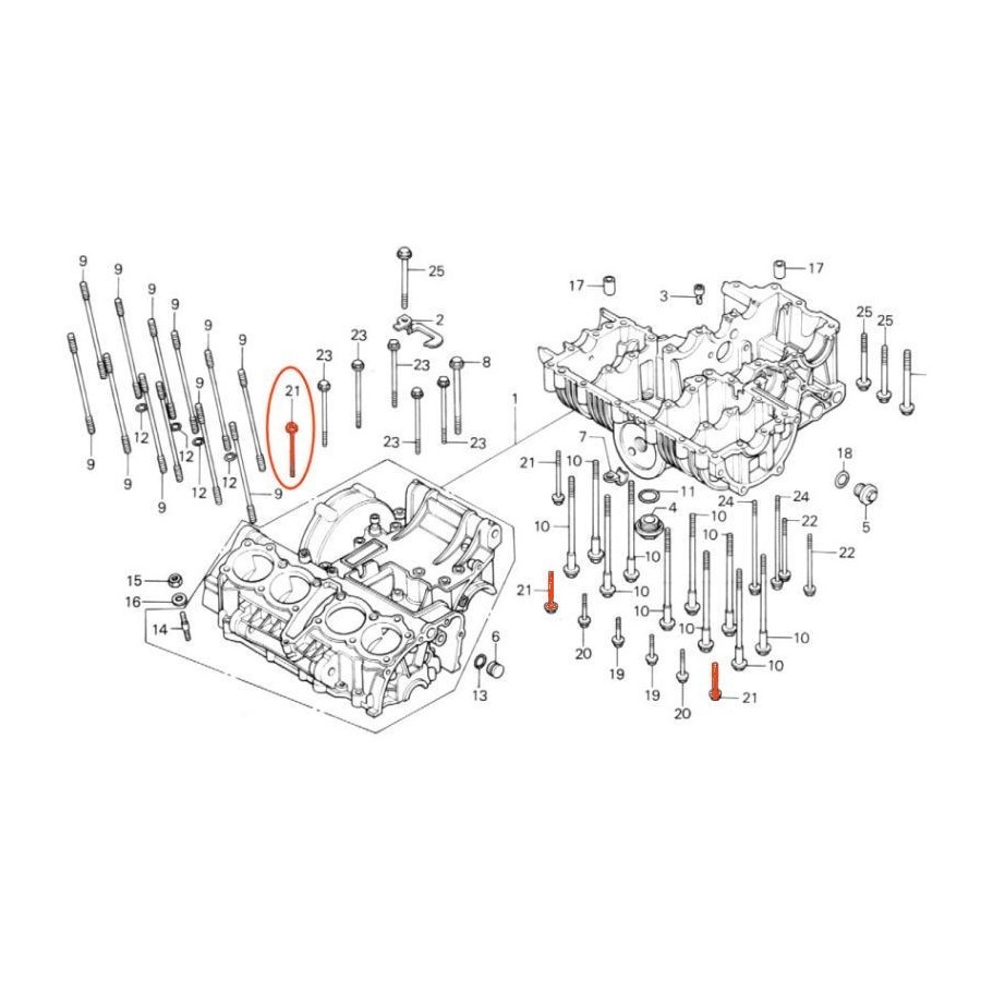 Moteur - Vis de carter inférieur - (x1) - M6 x50 - 95701-060-500