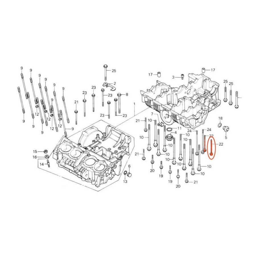 Moteur - Vis de carter inférieur - (x1) - M6 x70 - 95701-060-700