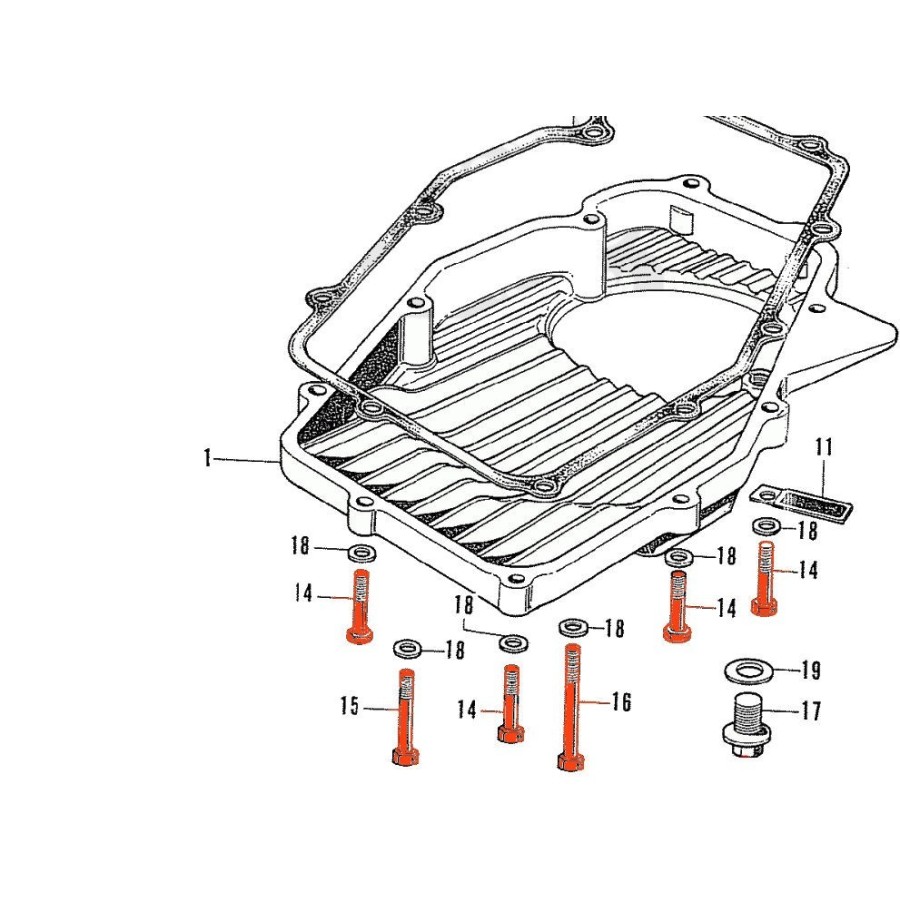 Moteur - Carter inferieur - Kit visserie - CB750K0 93000-060-001