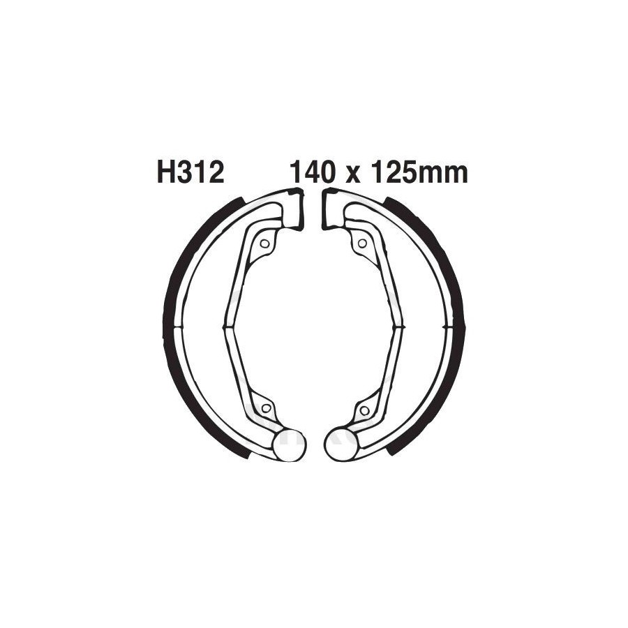 Frein - Machoires - 140x25 - EBC - H-312 - 43120-329-000 02003-EBC-312