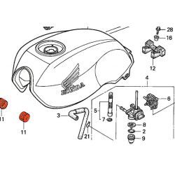 Service Moto Pieces|Reservoir - Silent bloc - Avant - (x1) - SL125 - CB125s|Reservoir - robinet|8,90 €