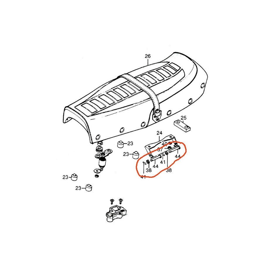 Selle - Goupille de basculement lateral - CB400 Four 77220-400-023