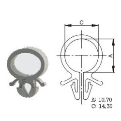 Service Moto Pieces|Collier a clipser, ø 6mm - passage de cable, faisceau|1979 - RD50|1,10 €