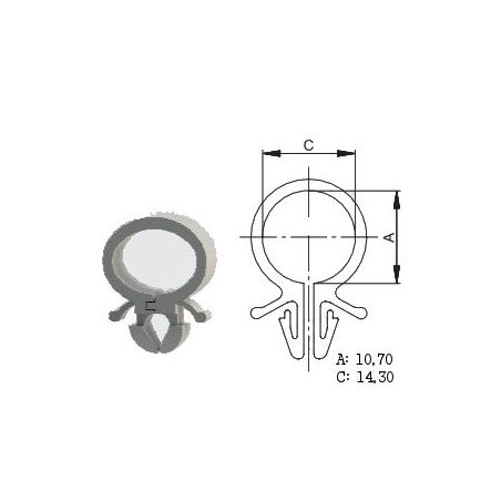 Service Moto Pieces|Collier a clipser, ø 6mm - passage de cable, faisceau|1979 - RD50|1,10 €