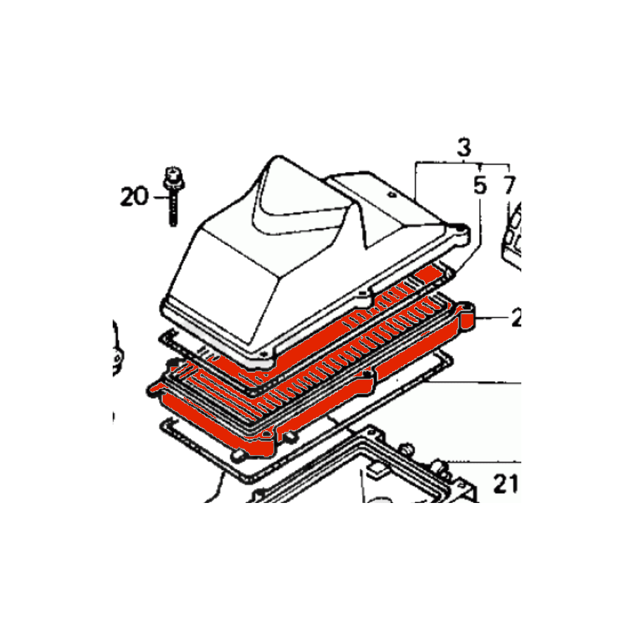 Filtre a air - Origine - vf750c - RC28 17210-MN0-003