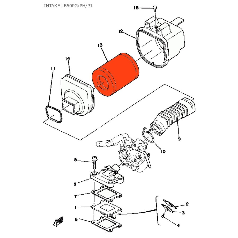 Filtre a Air - LB50 - 1V8-14451-00 17211-050-331