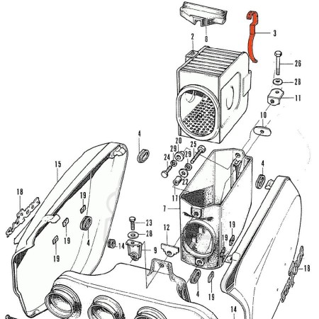 Filtre a Air - Ressort de maintien - CB500 K Four - (CB 500 Four) -...