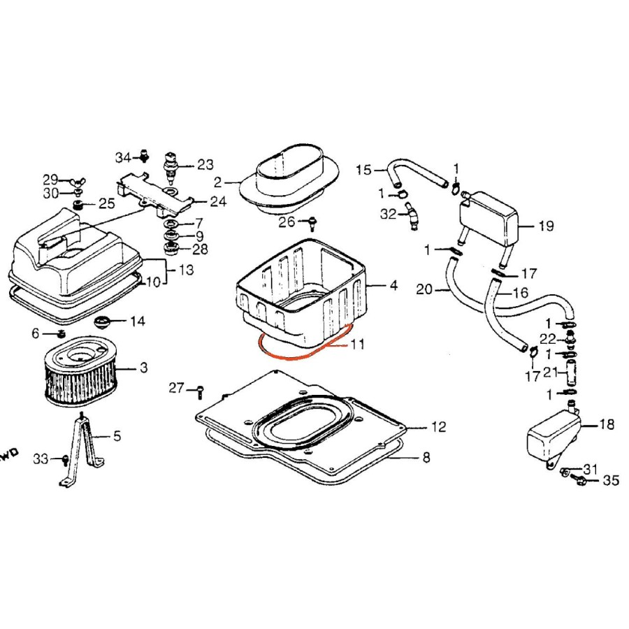 Filtre a air - joint de couvercle 17222-MN4-000