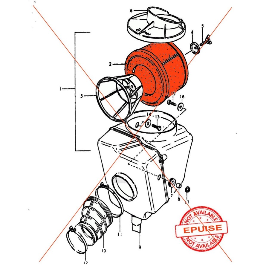 Filtre a air - 13781-40200 - PE175 (1980-1981) 17211-114-200