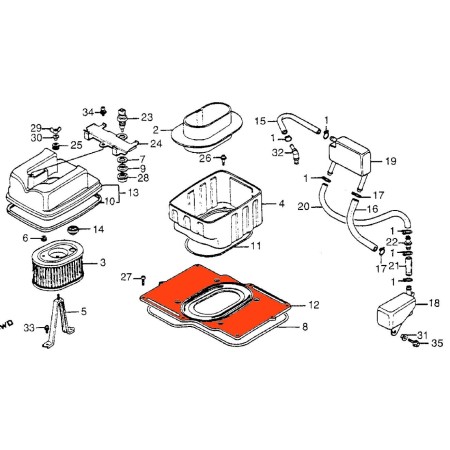 Filtre a air - plaque support - N'est plus disponible 17231-MG9-000