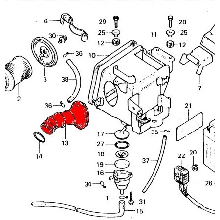 Filtre a air - manchon de raccordement au carburateur - N'est plus ...