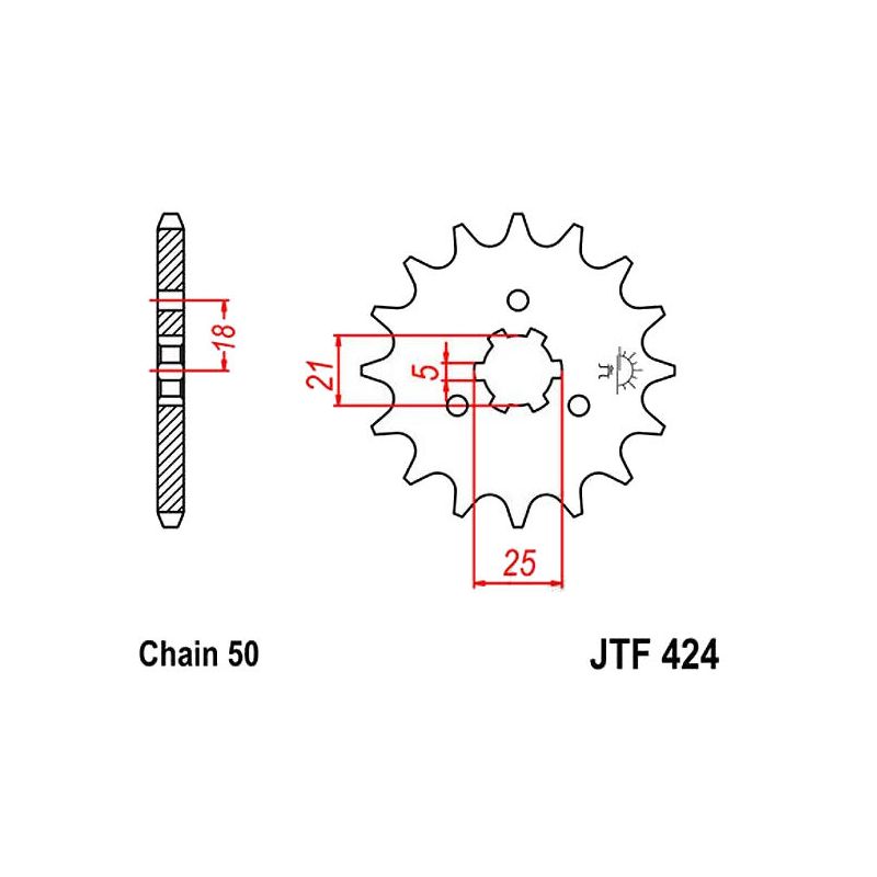 Service Moto Pieces|Transmission - Pignon - JTR-424 - 530/16 dents|Chaine 530|16,90 €