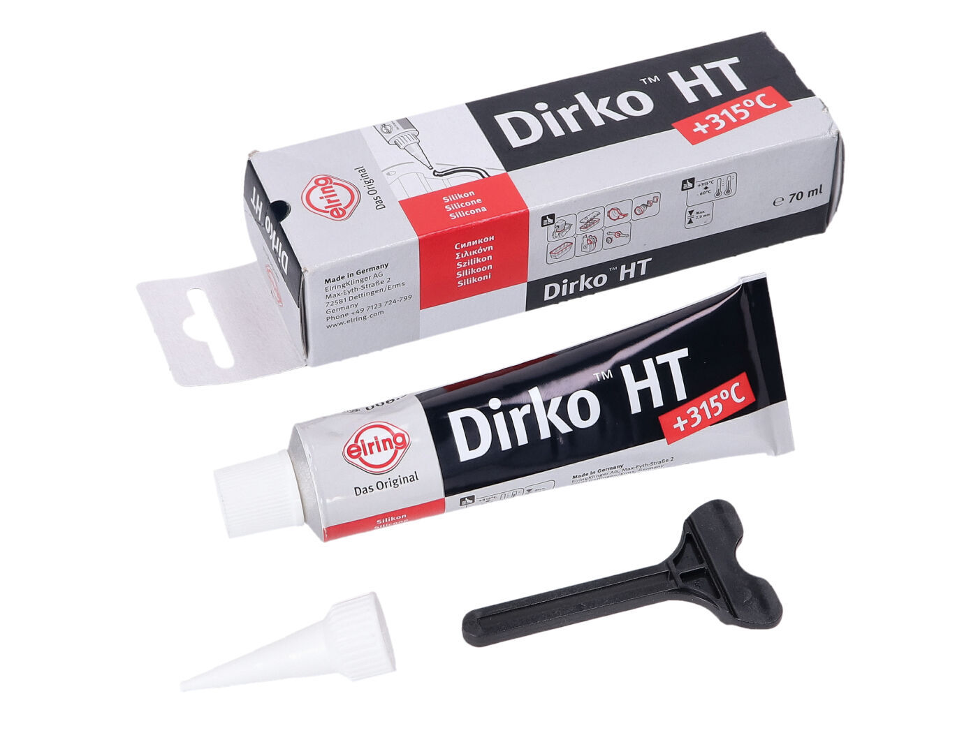 99700-579-223Pate a joint - DIRKO - Silicone Noir - 315°C - 70ml