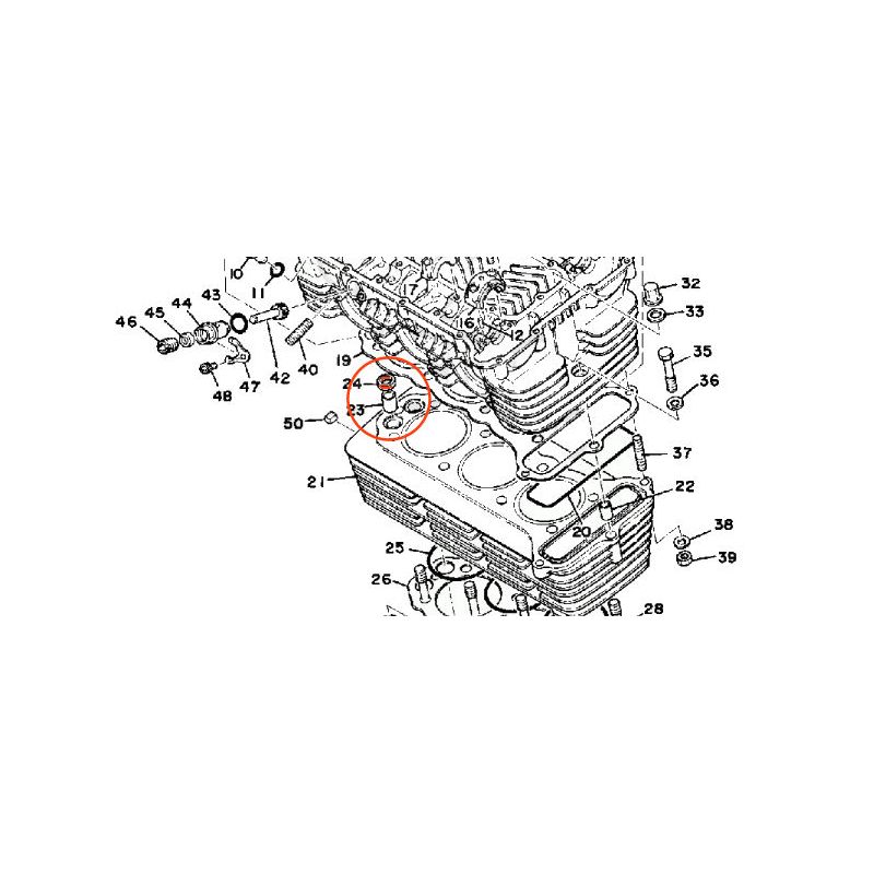 Service Moto Pieces|Moteur- (4x) - Joint de guide de centrage - 1J7-11357-00|1980 - XS850 - |19,80 €