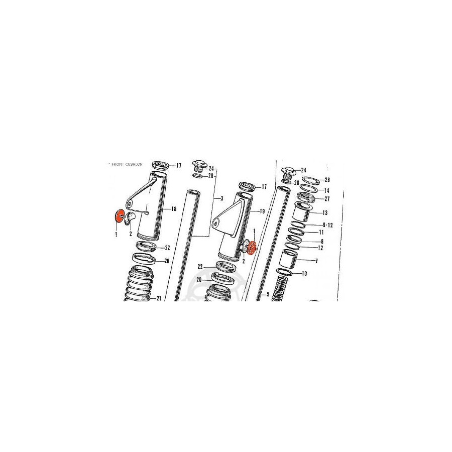 Catadioptre - Reflecteur (x1) - Orange/Chrome - ø60 x M6 a visser 3...