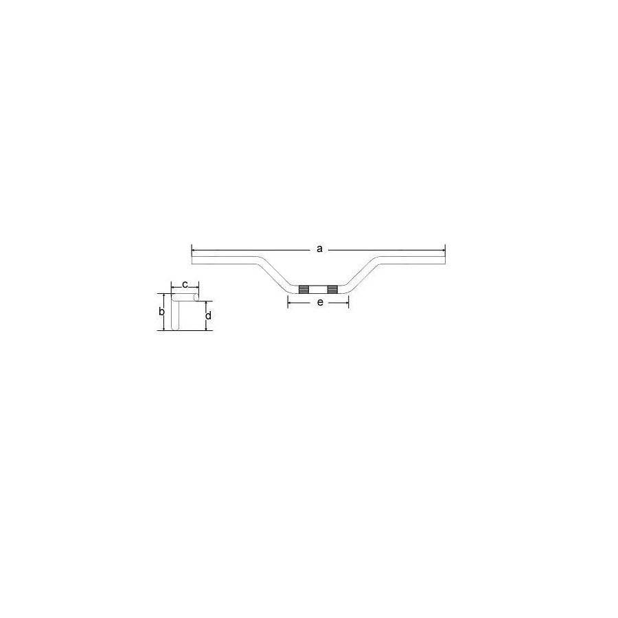 Guidon ø22mm - ouverture 660mm - Chrome 00007-308-026