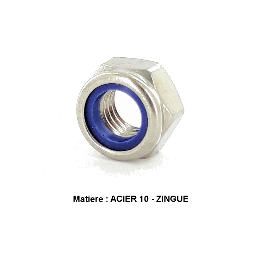 Ecrou - Hexa - Freiné - Acier 10 - zingué - M8 x 1.25 - (x1) - std ...