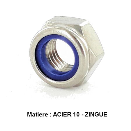 Ecrou - Hexa - Freiné - Acier 10 - zingué - M8 x 1.25 - (x1) - std ...