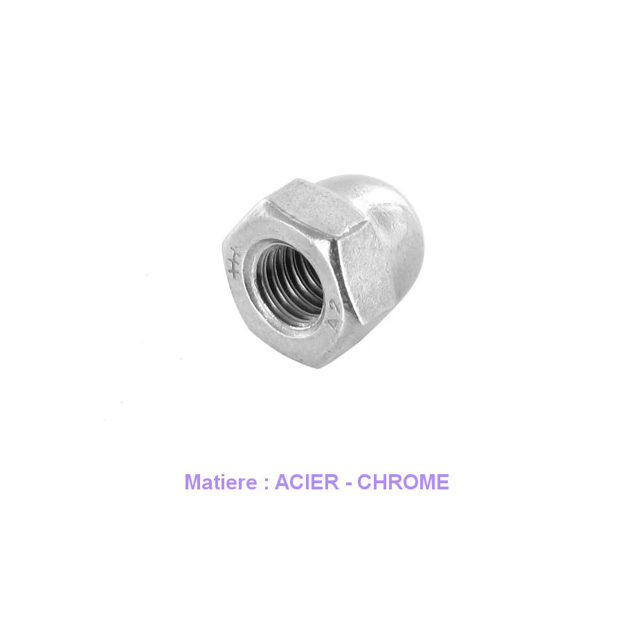 Ecrou - Hexa - borgne - M4 x0.70 - Chrome - (x1) 03023-04-070