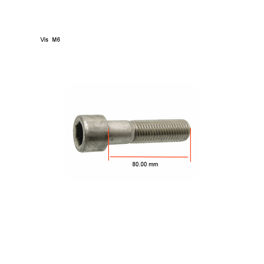 Vis BTR - INOX - M6 x80 mm - (x10) - DIN912 03144-060-800