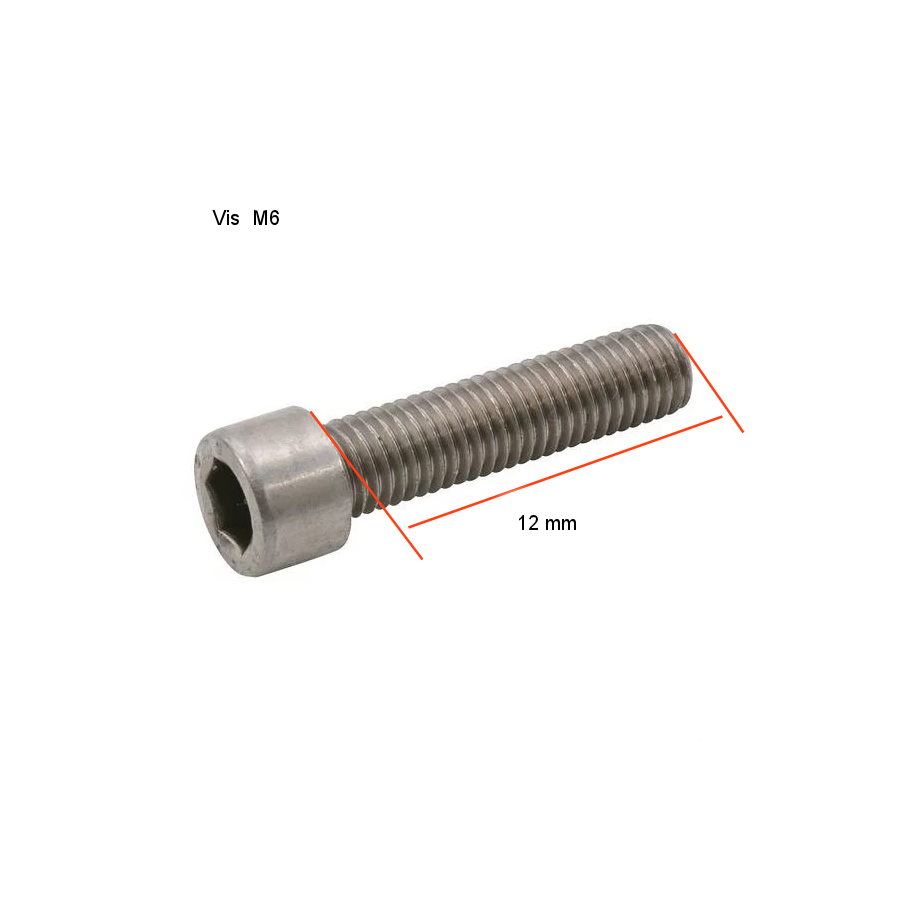 Vis BTR - INOX - M6 x12 mm - (x10) - DIN912 03144-060-120