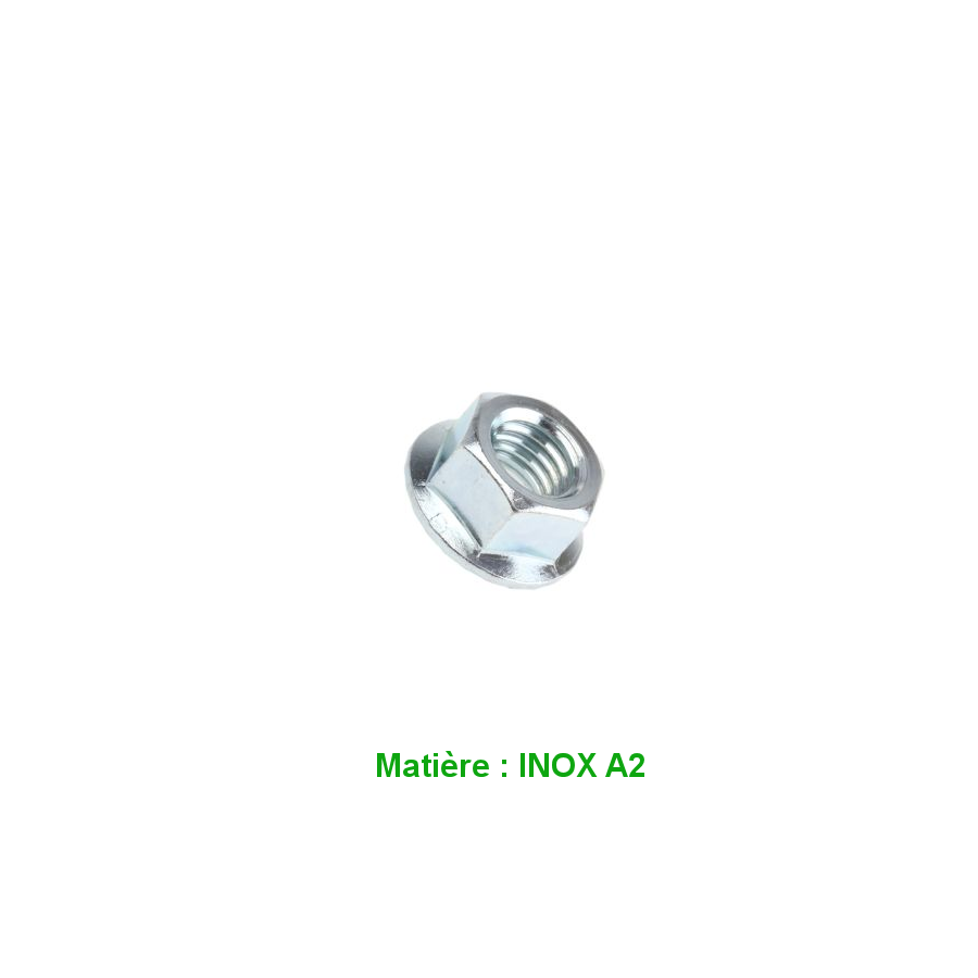 Ecrou - Hexa - a Collerette - Inox A2 - M10 x1.50 - (x1) - std 0304...