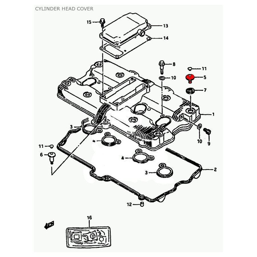 Moteur - Vis couvre culasse - (7x17.5) - 09106-07021 90546-607-021