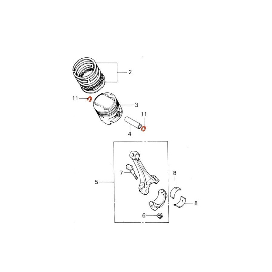 Moteur - Circlips - Axe de Piston - ø 15mm - (x1) 94601-150-00