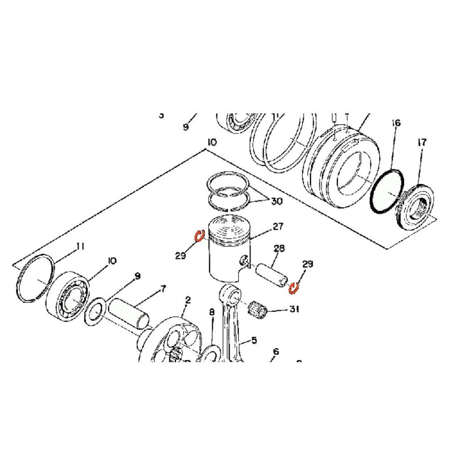 Moteur - Circlips - (x1) - RD125DX - 934-50130-22 94601-1E7-000