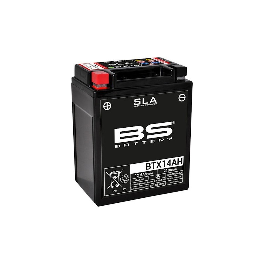 Batterie - 12v - GEL - BS - BTX14AH - 210A - (YTX14) - 145x87x150 0...