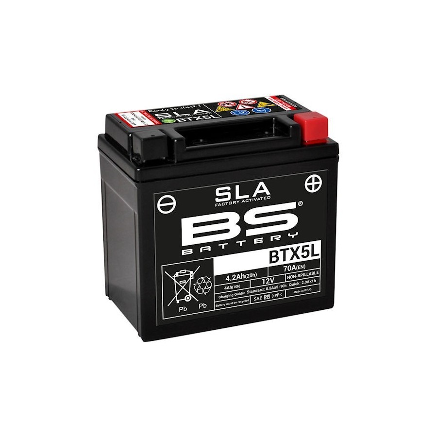 Batterie - GEL - 12V - BTX5L SLA 12V 70 A - BS-Batterie 00907-073-968