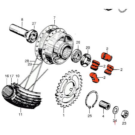 Service Moto Pieces|PC50 - Silent-Bloc de couronne - (x1)|Documentation|12,30 €