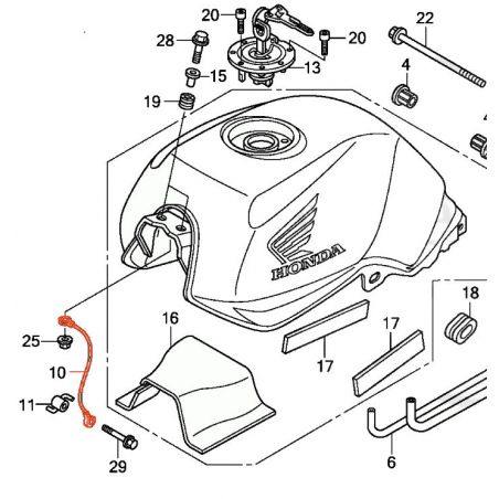 Service Moto Pieces|CBF1000 - Cable de d'arret Reservoir -  |Racine|8,90 €