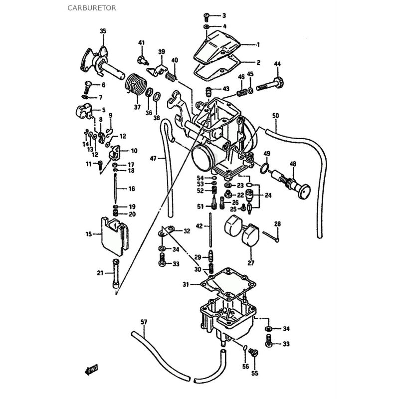 Pochette neuve de réfection carburateur pour Suzuki 600 DR de 1985 à 1989  (SN41A).