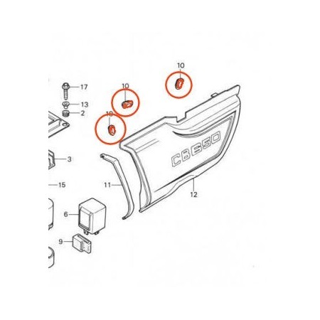 Cache Lateral - Joint caoutchouc de fixation - Silent-bloc - (x1) -...