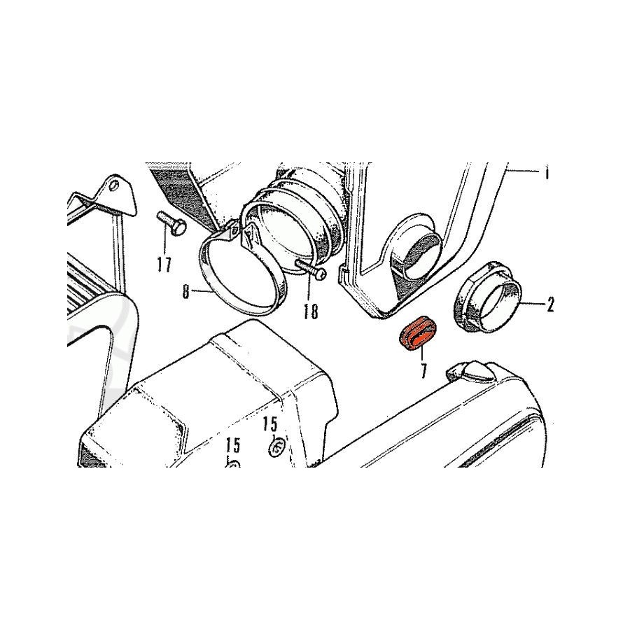 Carter lateraux - Caoutchouc de fixation - CB350K 17247-240-000