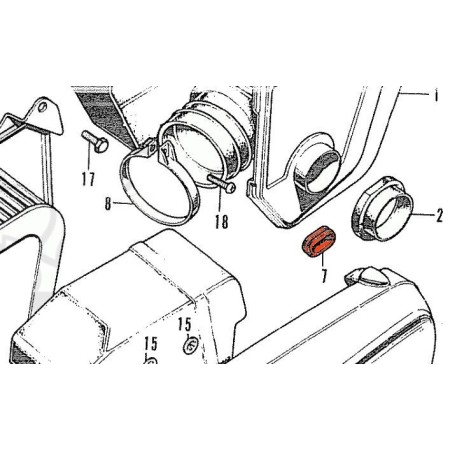 Carter lateraux - Caoutchouc de fixation - CB350K 17247-240-000