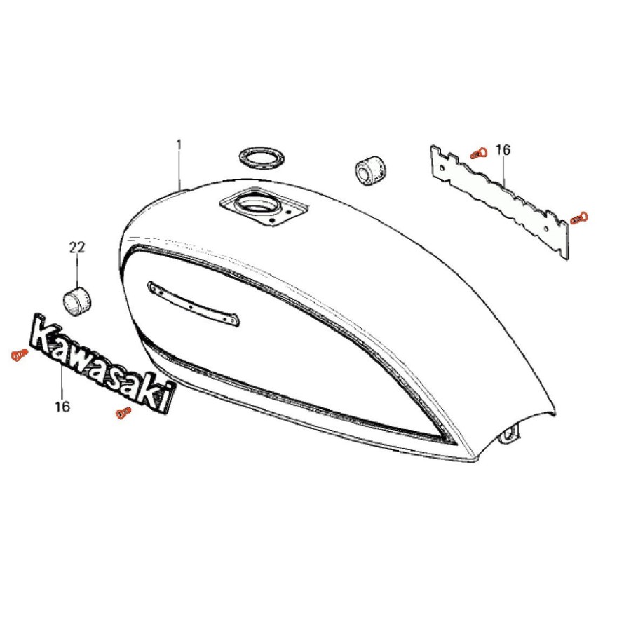 Reservoir - embleme - Vis de fixation - (x1) - 221AB-0306 87123-AB0...