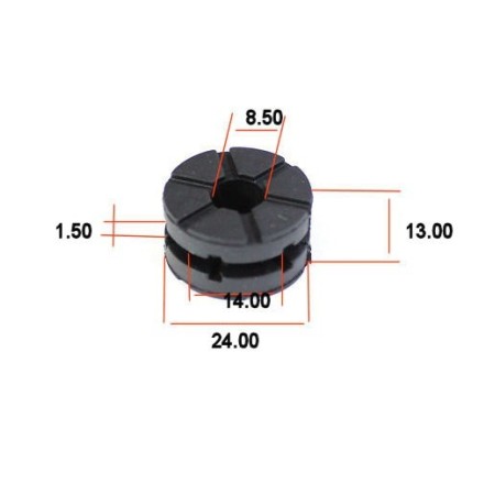 Silent-Bloc - rond - ø 8.50 x13.5 x21.5 - Ep : 3.00 17245-518-392