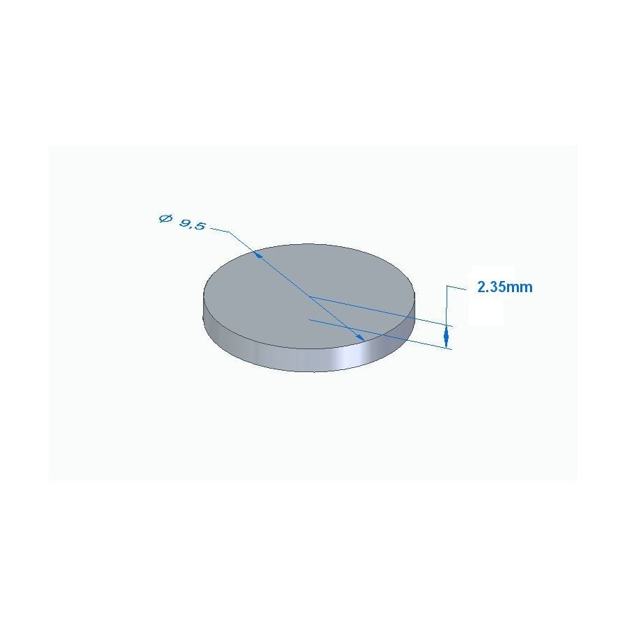 Moteur - Pastille Ep. 2.35 - ø 9.50mm - Jeu aux soupapes 01183-095-235