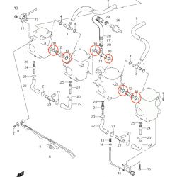 Service Moto Pieces|Carburateur - Joint torique - liaison - 13673-31F00 - ø 6.50 x1.80 - Origine|Joint Torique|5,10 €