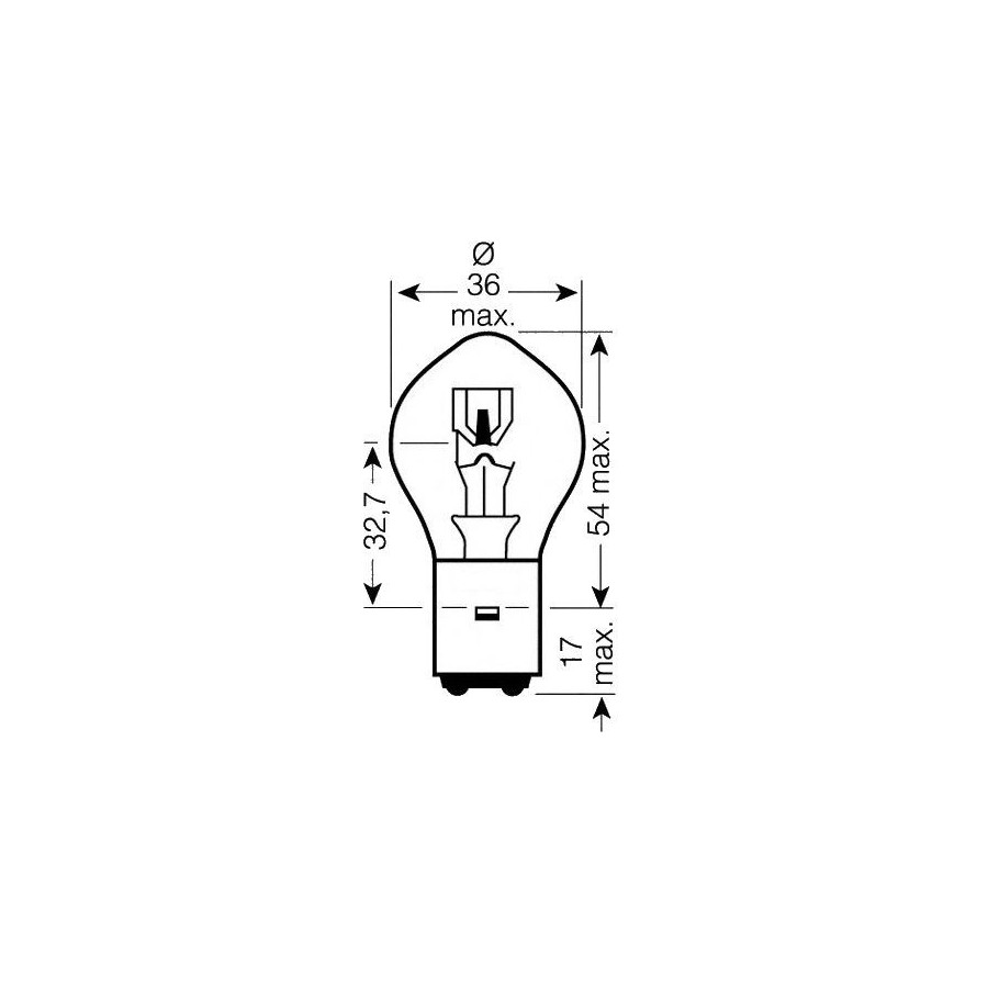 Ampoule - 12v - 45/40w - BA20D - ( 2 ergots ) 36200-035-520