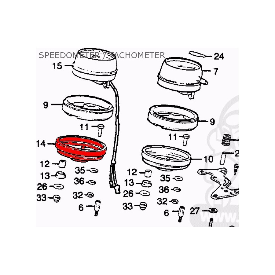 Compte Tour - coupelle - Fond de boitier - CB550 - CX500 - GL500-65...