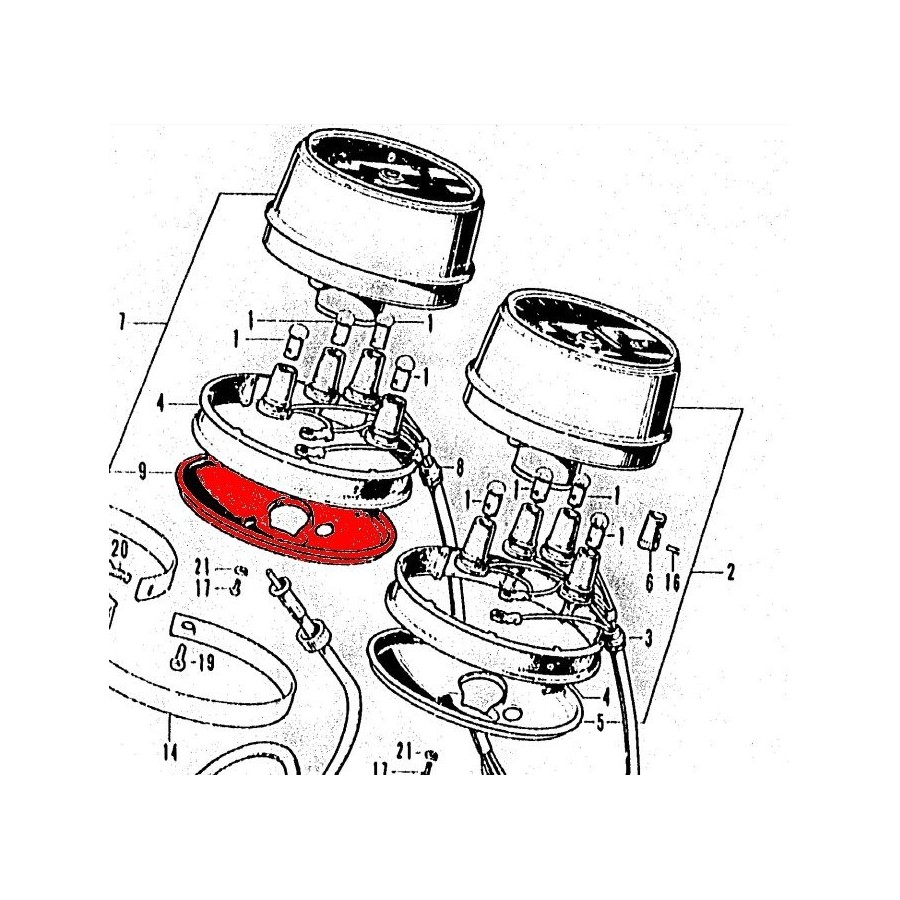 Compte tour - Coupelle de fixation sous - (x1) - CB750 37246-300-305