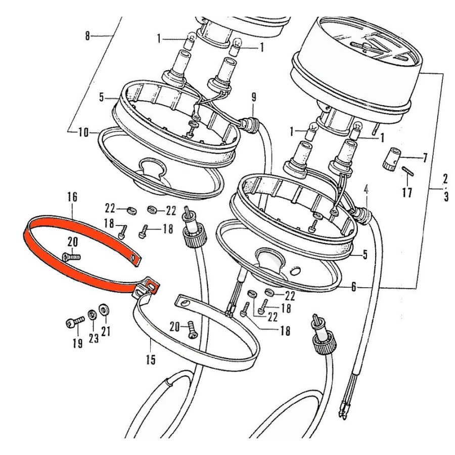 Compte tour - cerclage de fixation sous - (x1) - CB750 K0-K2 53232-...