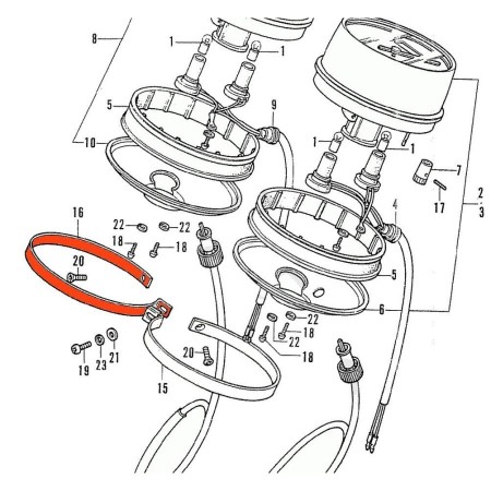 Compte tour - cerclage de fixation sous - (x1) - CB750 K0-K2 53232-...