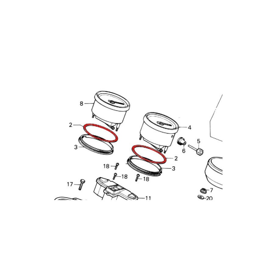 Compteur - cerclage Acier chromé - superieur - (x1) 37114-422-008