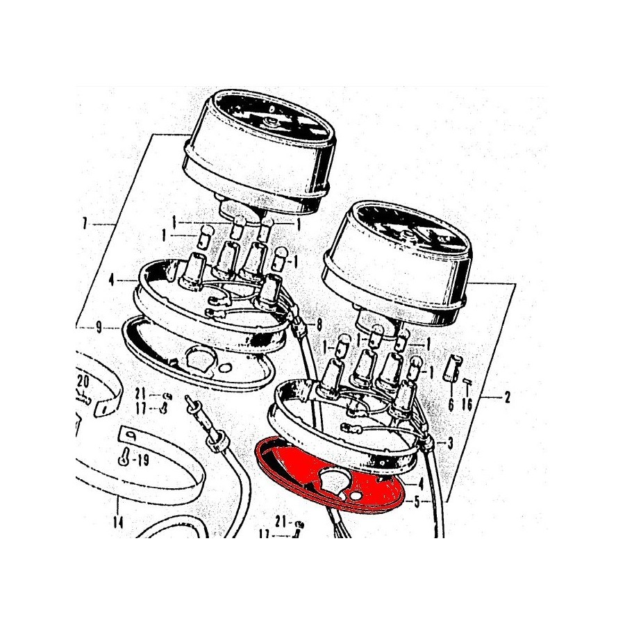 Compteur - Coupelle de fixation sous - (x1) - CB750 37236-300-305