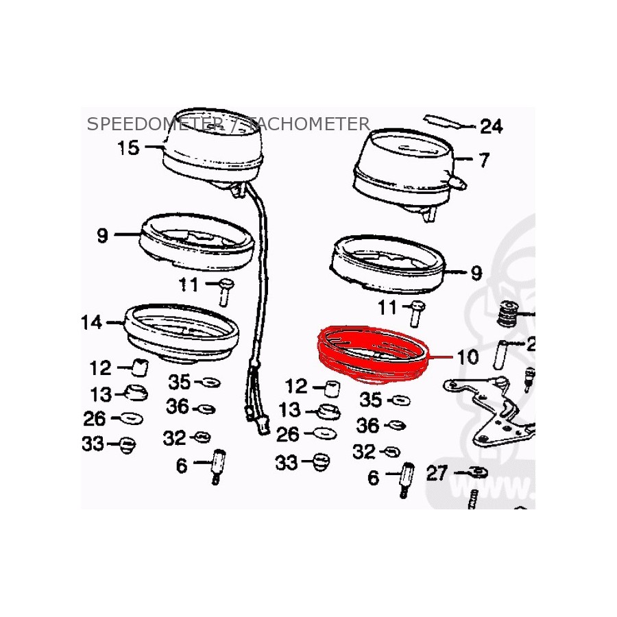 Compteur - coupelle - Fond de boitier - CB550 - CX500 - GL500-650-1...